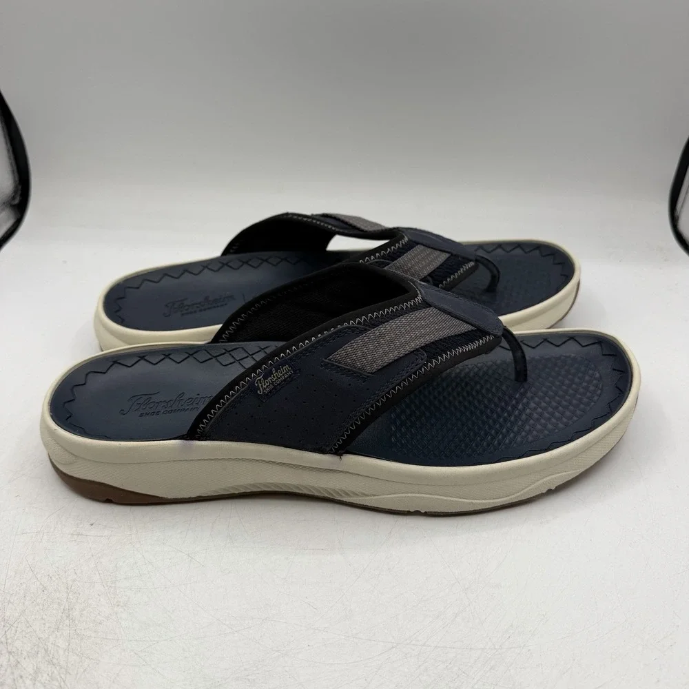Florsheim Tread Lite Thong Sandals Mens Sz 12 W WIDE Navy Flip Flops 14363-410